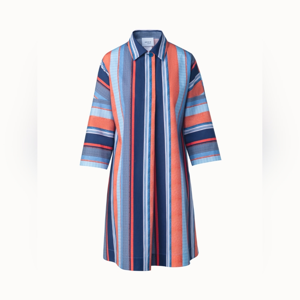 Akris Punto Striped Cotton Poplin Dress Size 2